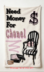 Need Money For Chanel Funny Fashion Art Flannel Throw Blanket IMG_7105